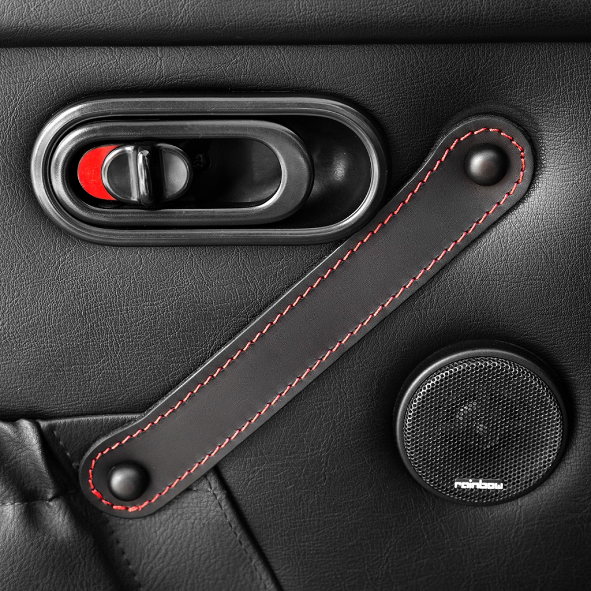 Door Pulls Real Leather Plain Stitched Design